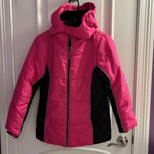 MINT GIRL. Winter coat pink and black size 12/14